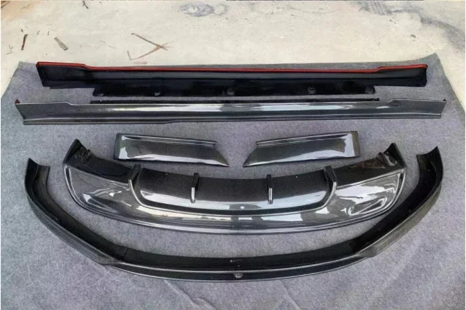 New！ For Tesla Model S 2016 2017 2018 2019 2020 Real Carbon Fiber Bumper Front Lip Rear Diffuser Side Skirts Spoiler Body kit